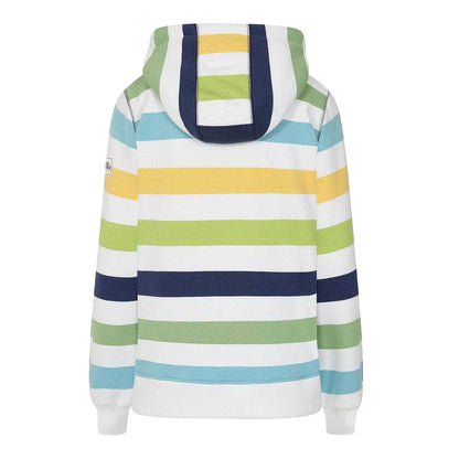 Green - Back - Lazy Jacks Womens-Ladies Striped Full Zip Hoodie