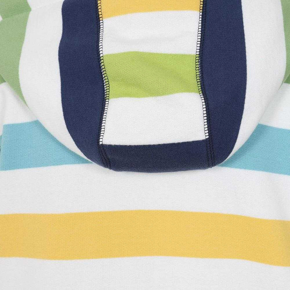 Green - Lifestyle - Lazy Jacks Womens-Ladies Striped Full Zip Hoodie