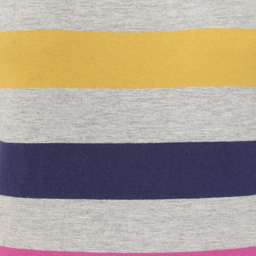 Grey Marl - Close up - Lazy Jacks Womens-Ladies Breton Multi Stripe Long-Sleeved Top
