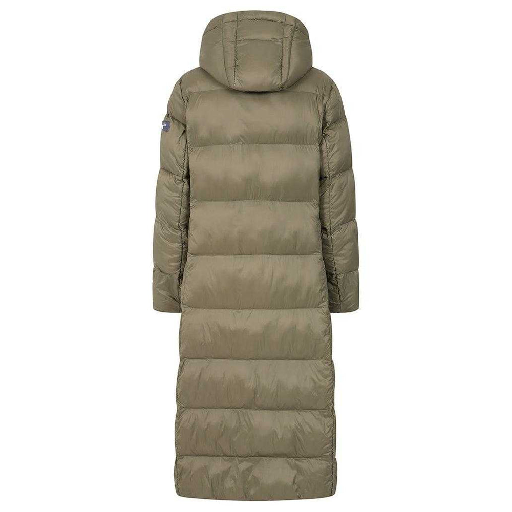 Khaki - Back - Lazy Jacks Womens-Ladies Long Puffer Jacket