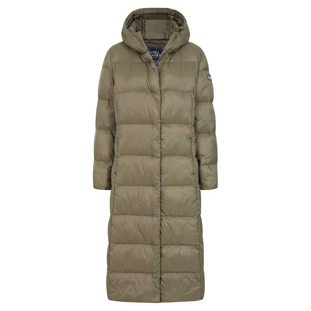 Khaki - Front - Lazy Jacks Womens-Ladies Long Puffer Jacket