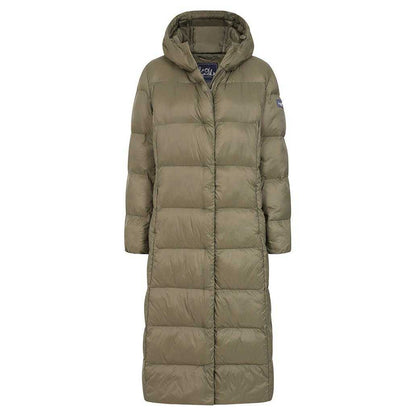 Khaki - Front - Lazy Jacks Womens-Ladies Long Puffer Jacket
