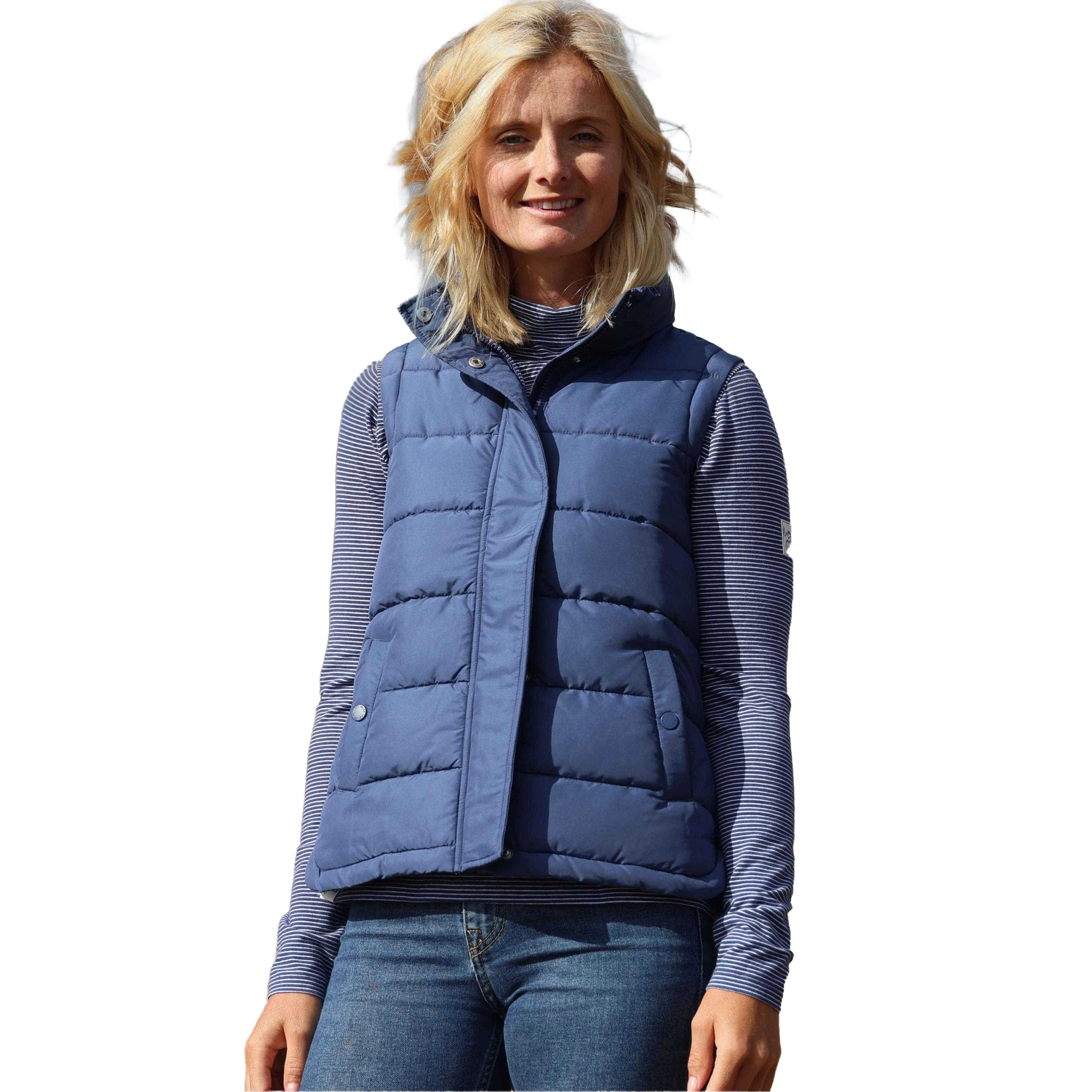 Marine - Pack Shot - Lazy Jacks Womens-Ladies Padded Gilet