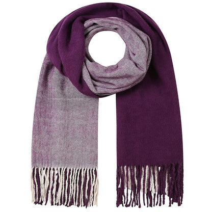 Mauve - Front - Lazy Jacks Colour Block Oversized Blanket Scarf