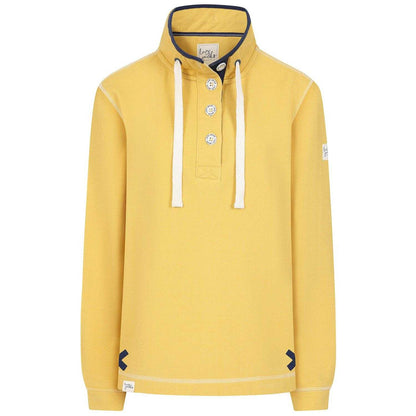 Lemon - Front - Lazy Jacks Womens-Ladies Pique Button Neck Sweatshirt