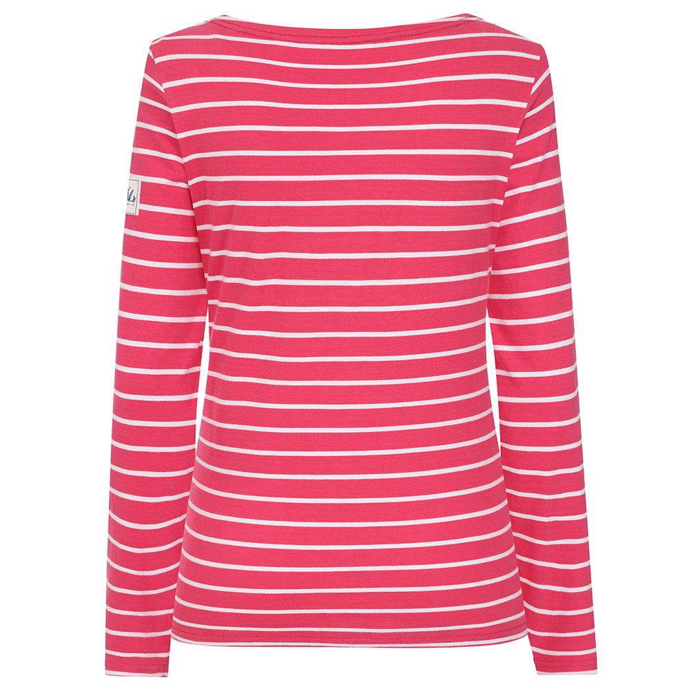 Cherry - Back - Lazy Jacks Womens-Ladies Breton Long-Sleeved Top