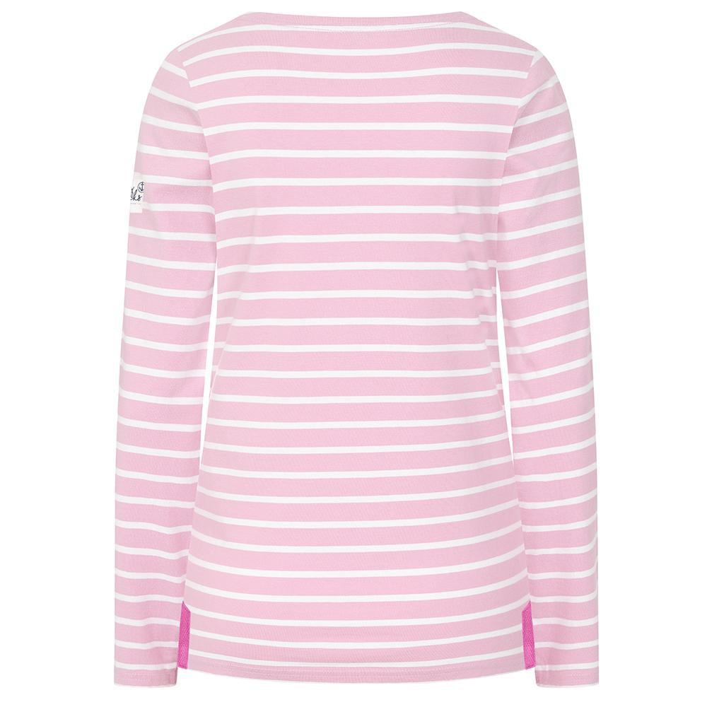 Pink - Back - Lazy Jacks Womens-Ladies Breton Long-Sleeved Top