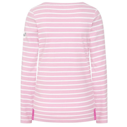 Pink - Back - Lazy Jacks Womens-Ladies Breton Long-Sleeved Top