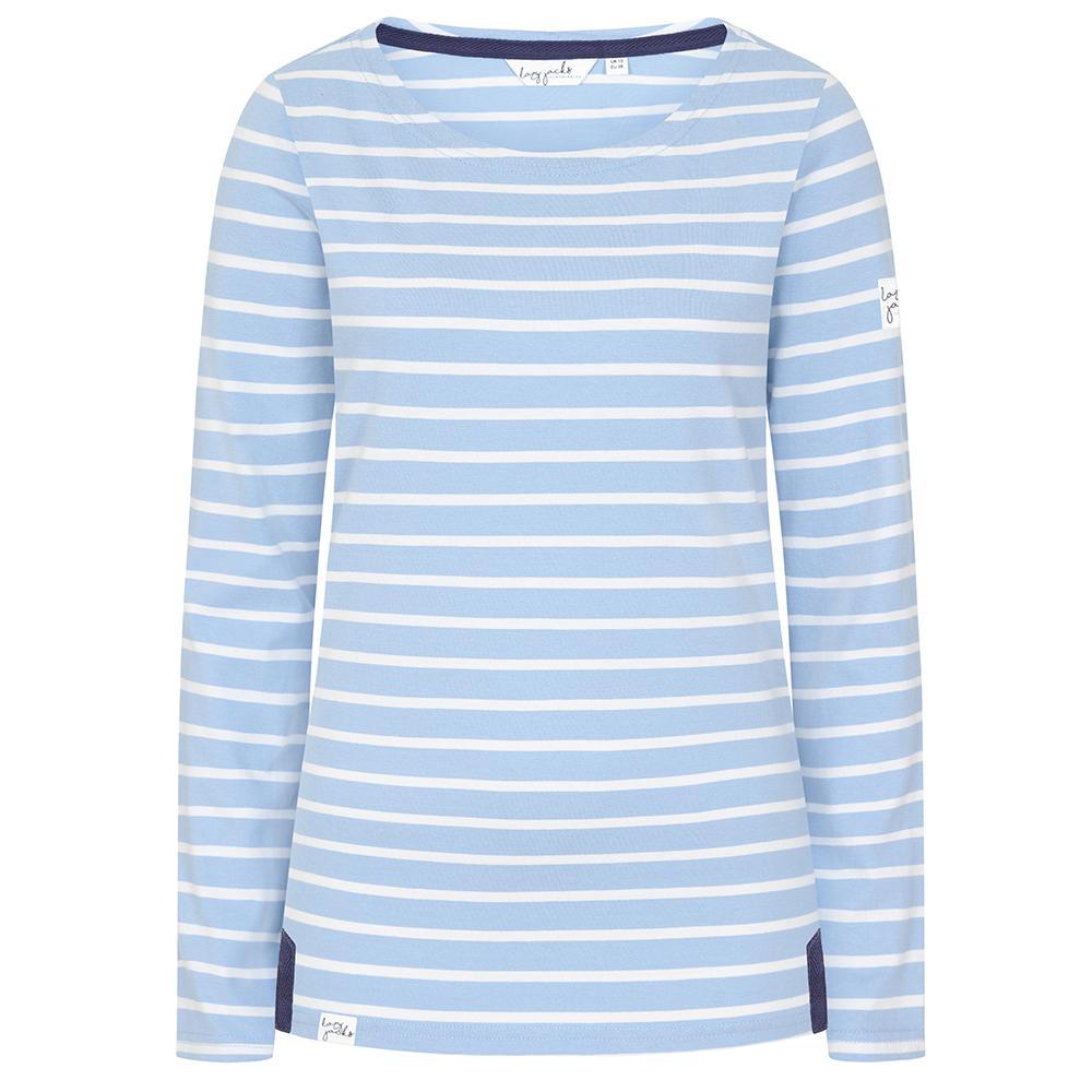 Sky - Front - Lazy Jacks Womens-Ladies Breton Long-Sleeved Top
