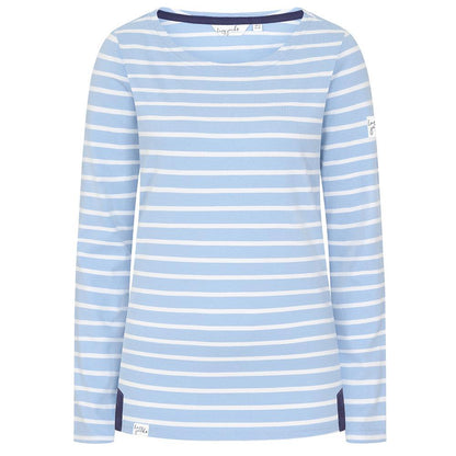 Sky - Front - Lazy Jacks Womens-Ladies Breton Long-Sleeved Top