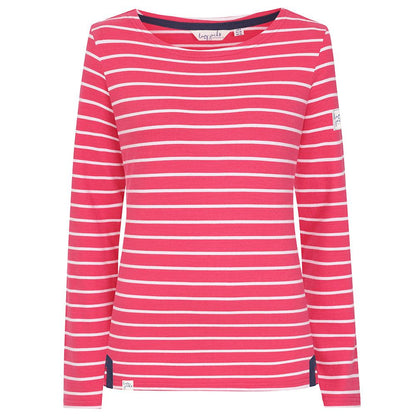 Cherry - Front - Lazy Jacks Womens-Ladies Breton Long-Sleeved Top