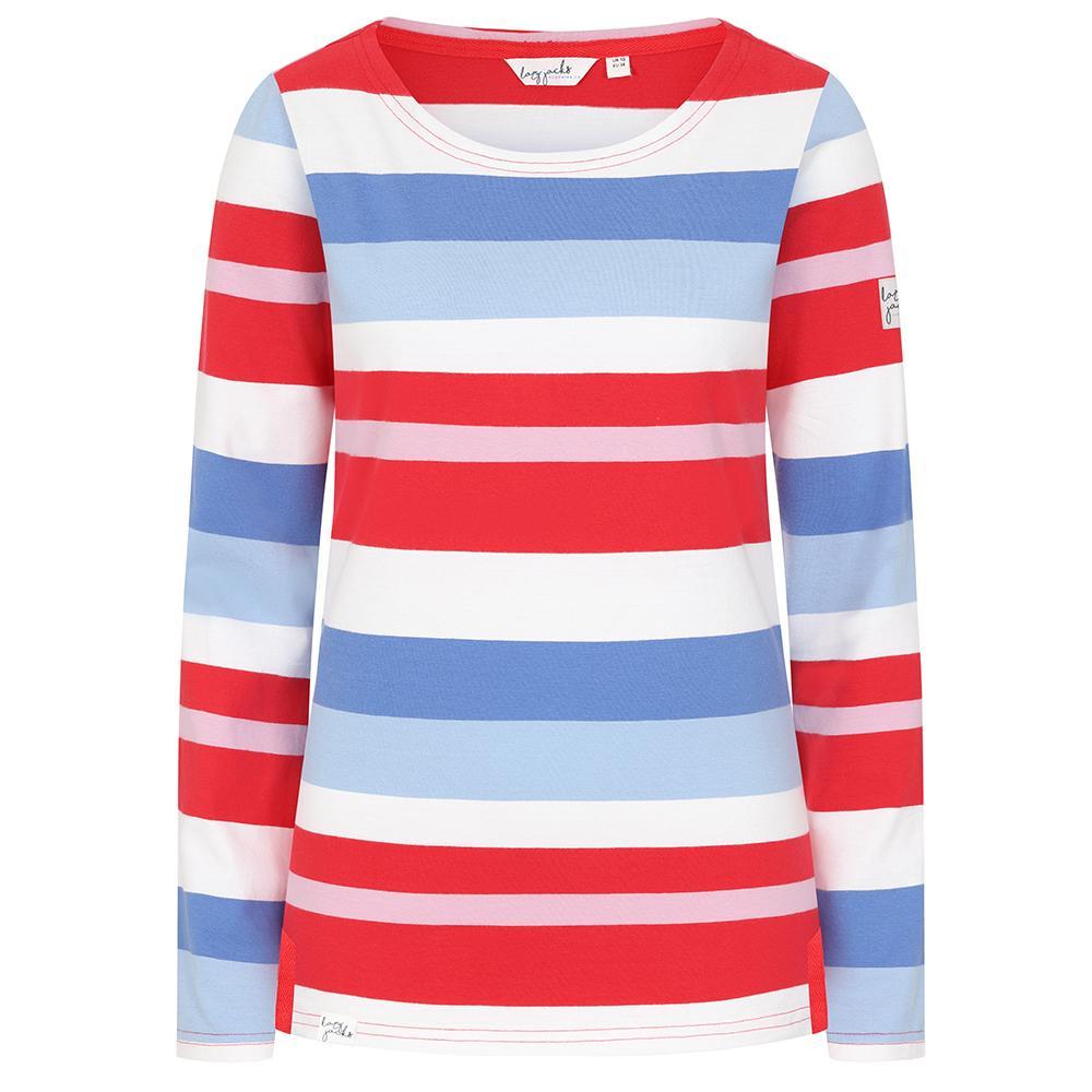 Red - Front - Lazy Jacks Womens-Ladies Long-Sleeved T-Shirt