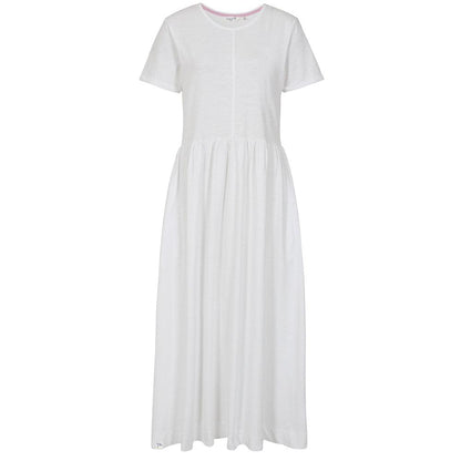 White - Front - Lazy Jacks Womens-Ladies Long Gathered Dress