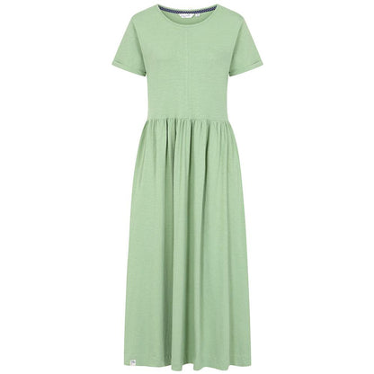 Grass Green - Front - Lazy Jacks Womens-Ladies Long Gathered Dress