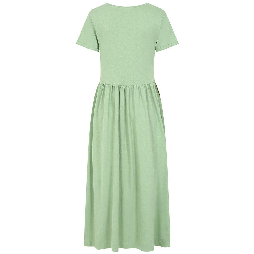 Grass Green - Back - Lazy Jacks Womens-Ladies Long Gathered Dress
