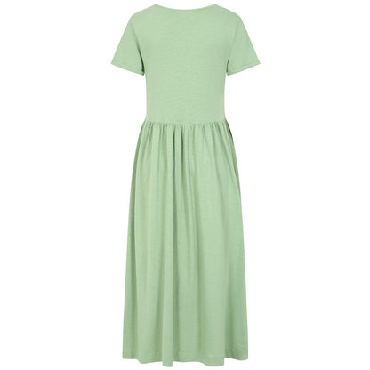 Grass Green - Back - Lazy Jacks Womens-Ladies Long Gathered Dress
