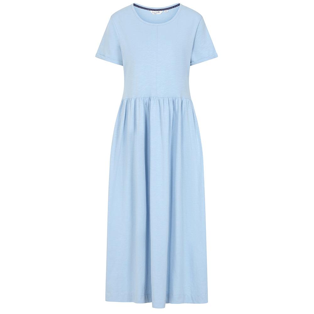 Sky - Front - Lazy Jacks Womens-Ladies Long Gathered Dress