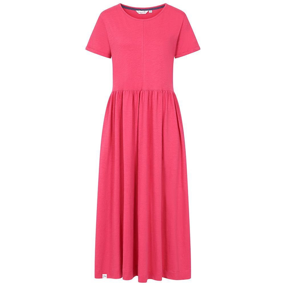 Cherry - Front - Lazy Jacks Womens-Ladies Long Gathered Dress