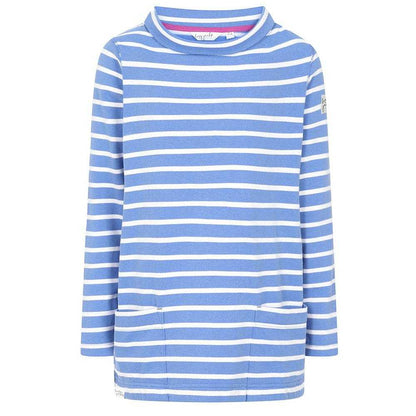 Sapphire - Front - Lazy Jacks Womens-Ladies Striped Roll Neck Sweatshirt