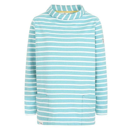 Ocean - Front - Lazy Jacks Womens-Ladies Striped Roll Neck Sweatshirt
