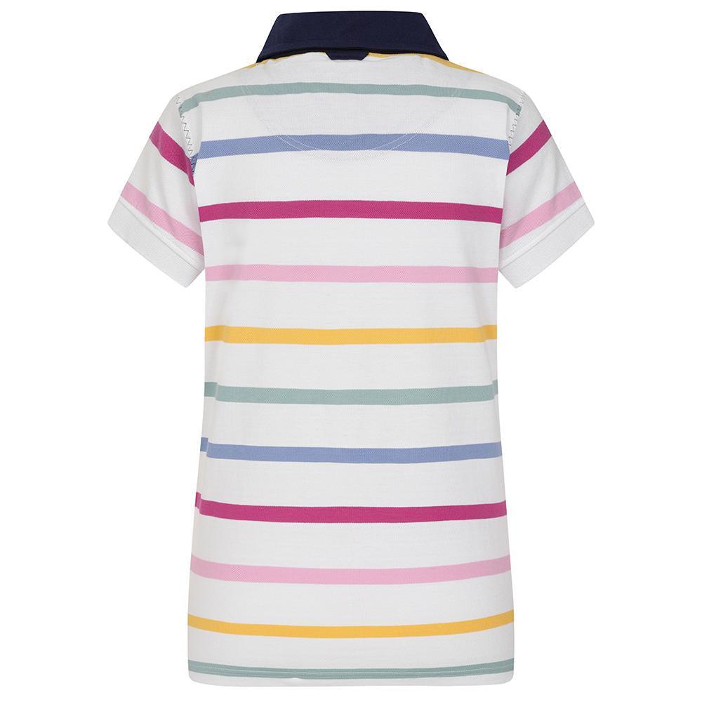 Multicoloured - Back - Lazy Jacks Womens-Ladies Pastel Stripes Polo Shirt