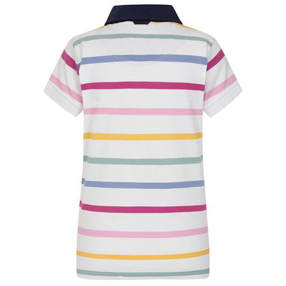 Multicoloured - Back - Lazy Jacks Womens-Ladies Pastel Stripes Polo Shirt