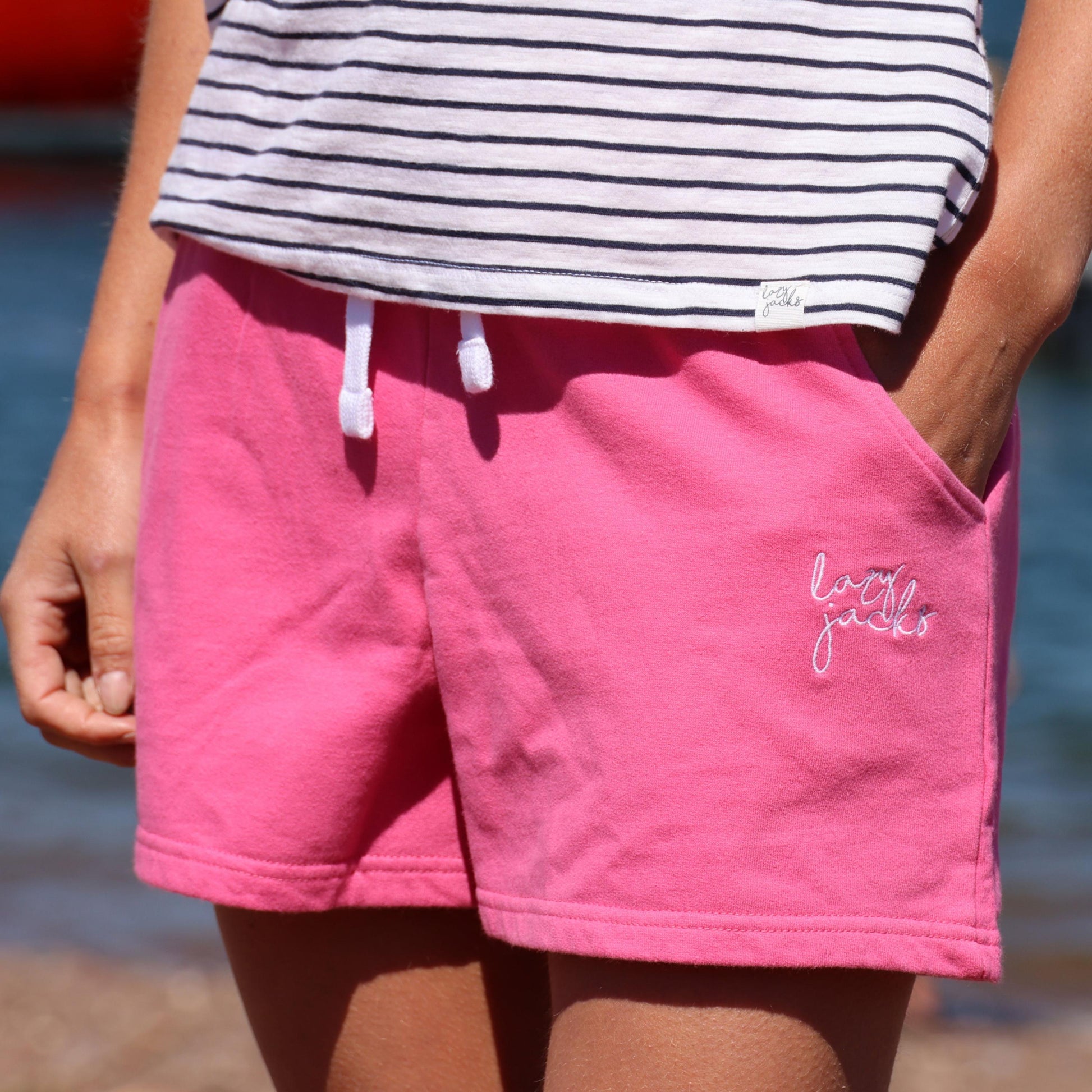 Sorbet - Side - Lazy Jacks Womens-Ladies Sweat Shorts