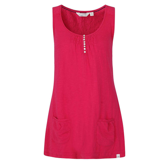 Cerise - Front - Lazy Jacks Womens-Ladies Cotton Slub Tunic