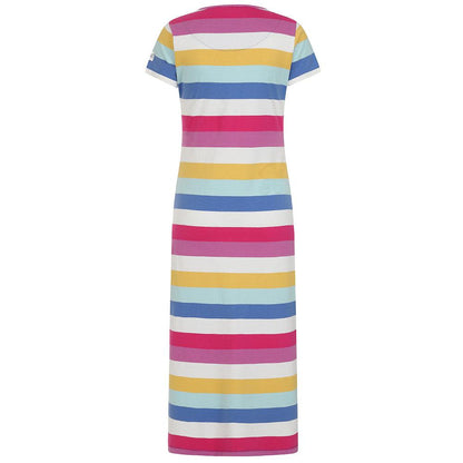 Multicoloured - Back - Lazy Jacks Womens-Ladies Cotton Jersey Long Length T-Shirt Dress