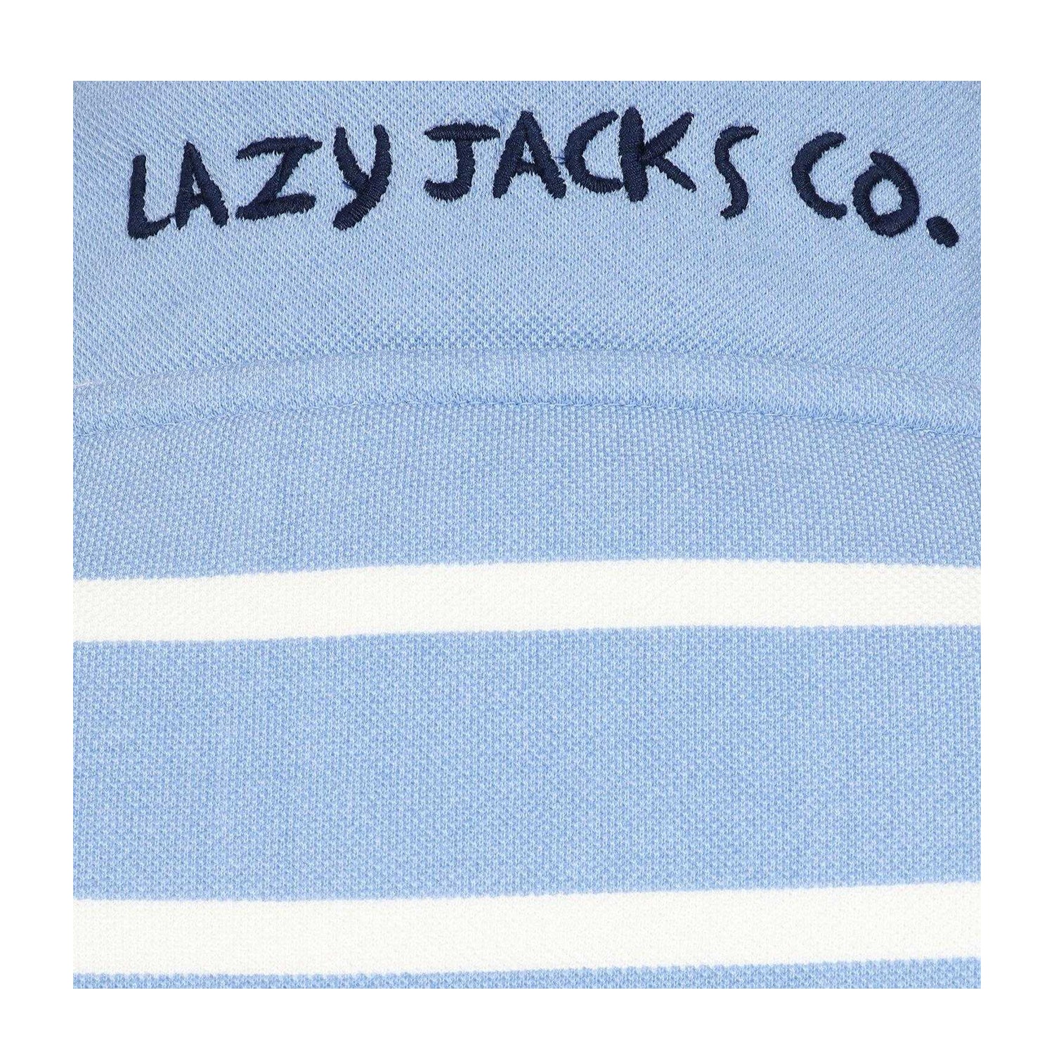 Sky - Side - Lazy Jacks Womens-Ladies Pique Button Neck Sweatshirt