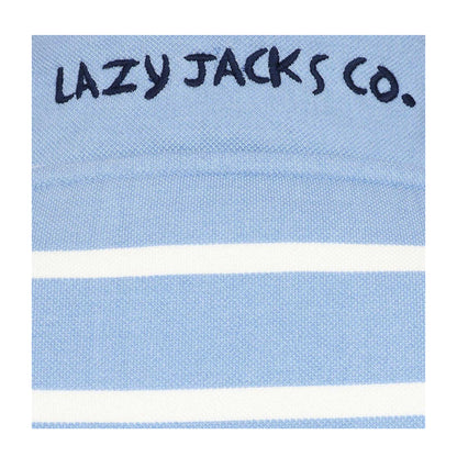 Sky - Side - Lazy Jacks Womens-Ladies Pique Button Neck Sweatshirt