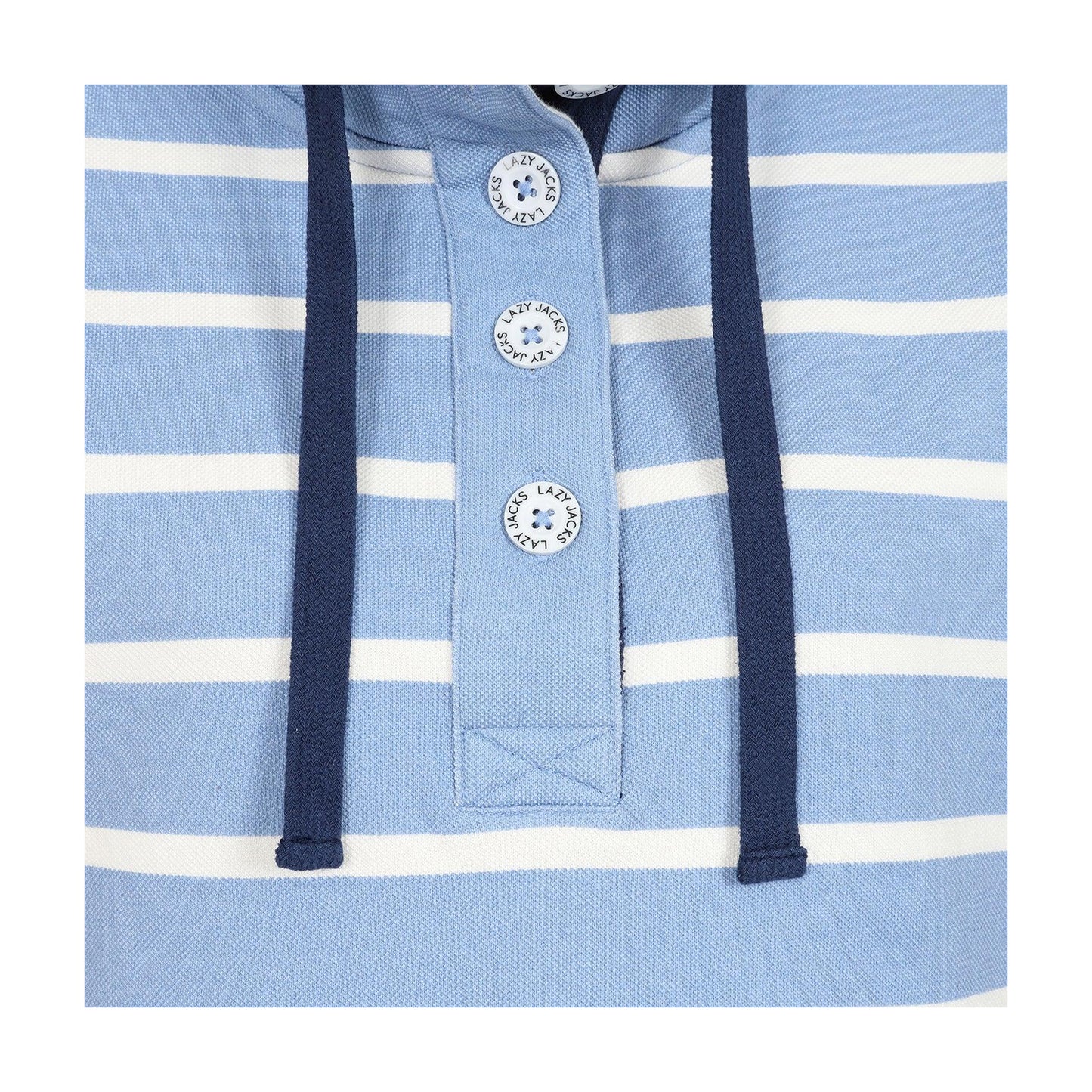 Sky - Lifestyle - Lazy Jacks Womens-Ladies Pique Button Neck Sweatshirt