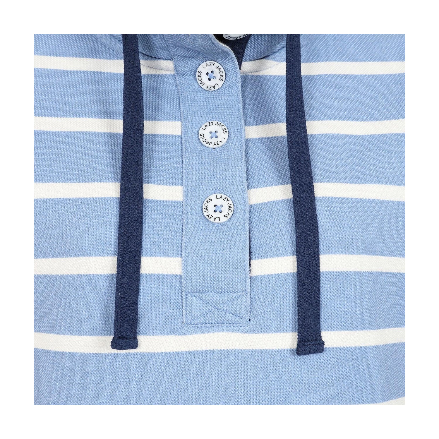 Sky - Lifestyle - Lazy Jacks Womens-Ladies Pique Button Neck Sweatshirt
