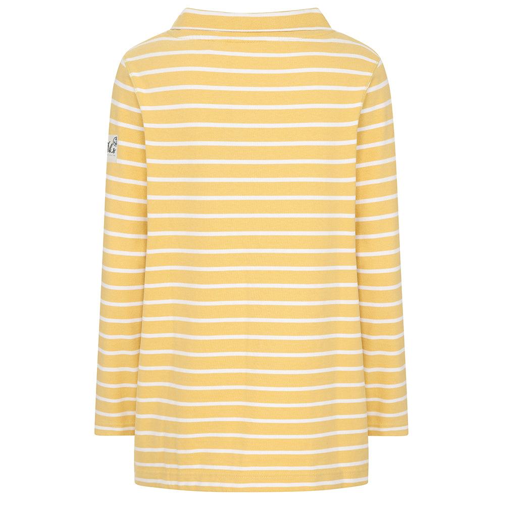 Lemon - Back - Lazy Jacks Womens-Ladies Striped Roll Neck Sweatshirt