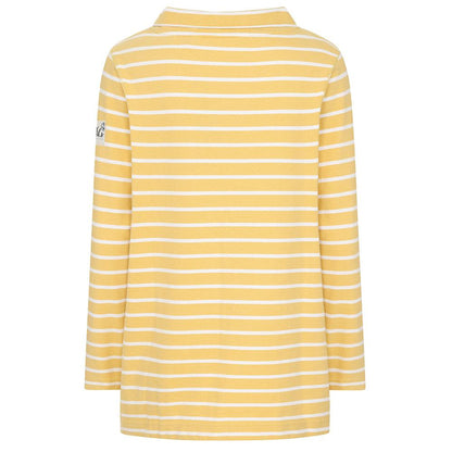 Lemon - Back - Lazy Jacks Womens-Ladies Striped Roll Neck Sweatshirt