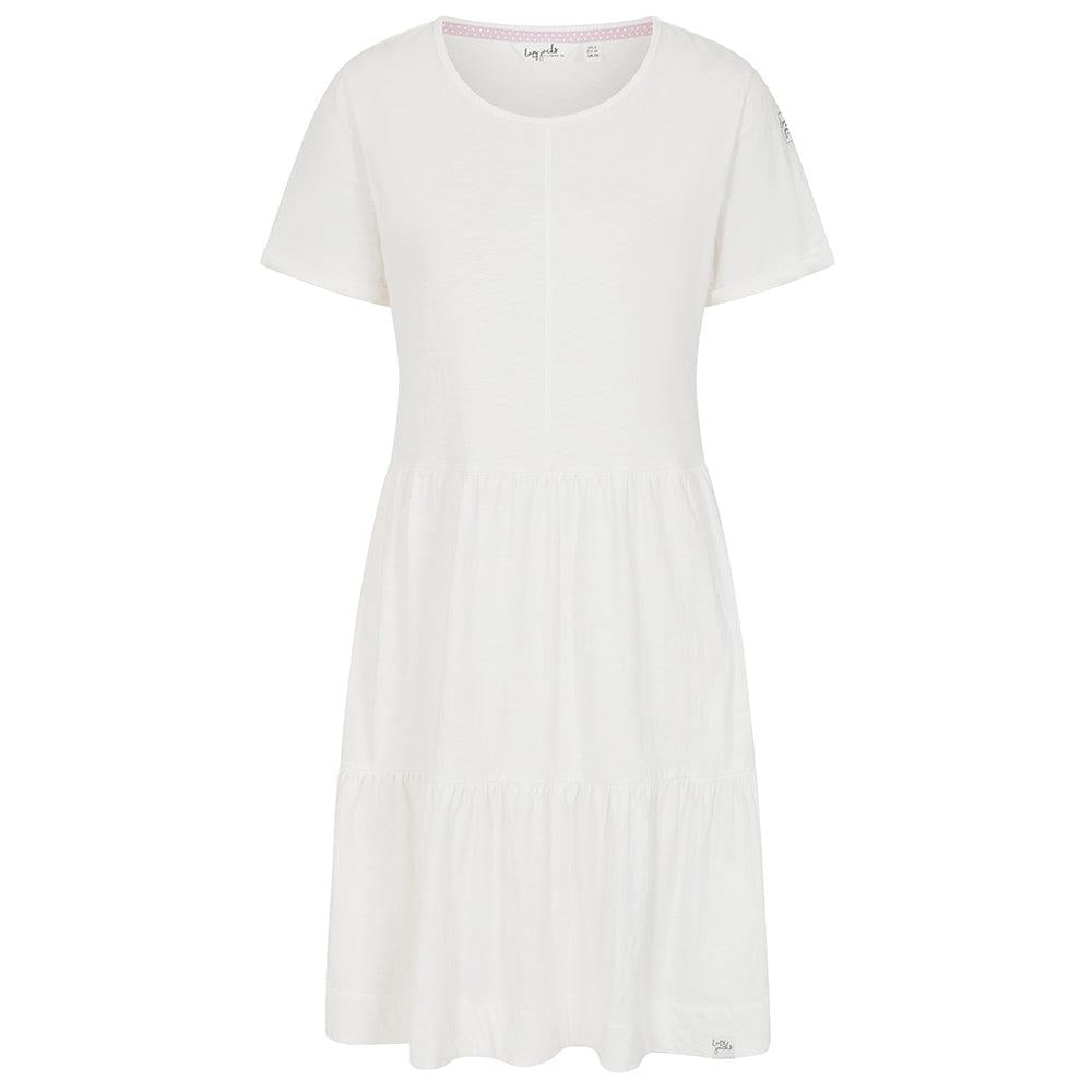 White - Front - Lazy Jacks Womens-Ladies Tiered Dress