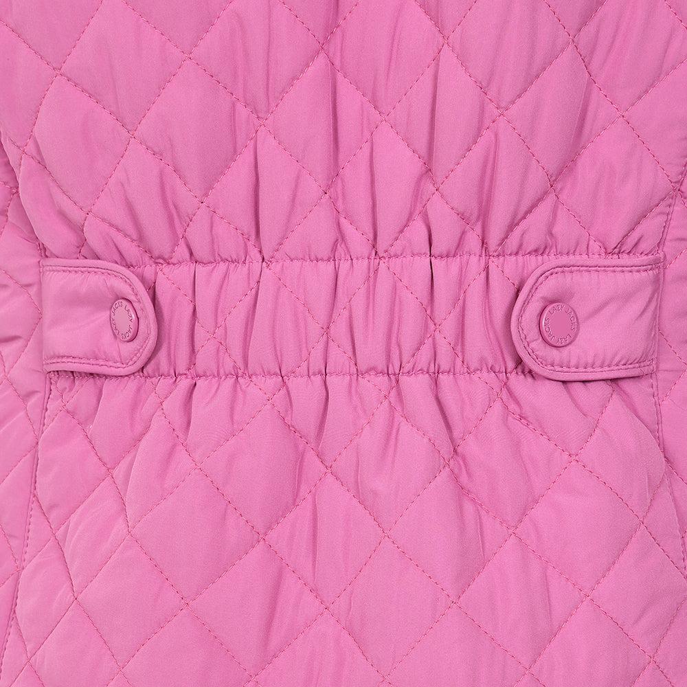 Raspberry - Side - Lazy Jacks Womens-Ladies Quilted Gilet