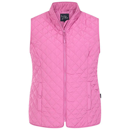 Raspberry - Front - Lazy Jacks Womens-Ladies Quilted Gilet