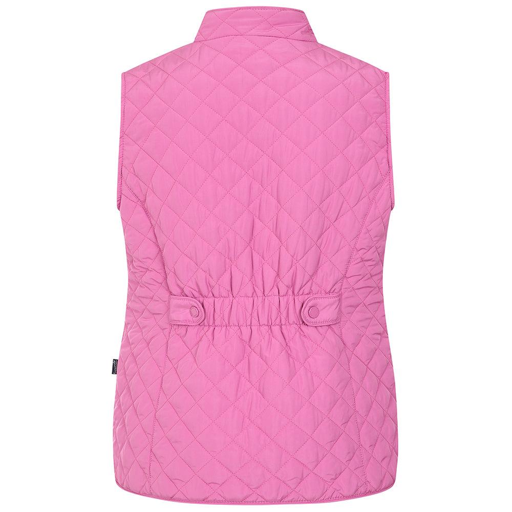 Raspberry - Back - Lazy Jacks Womens-Ladies Quilted Gilet