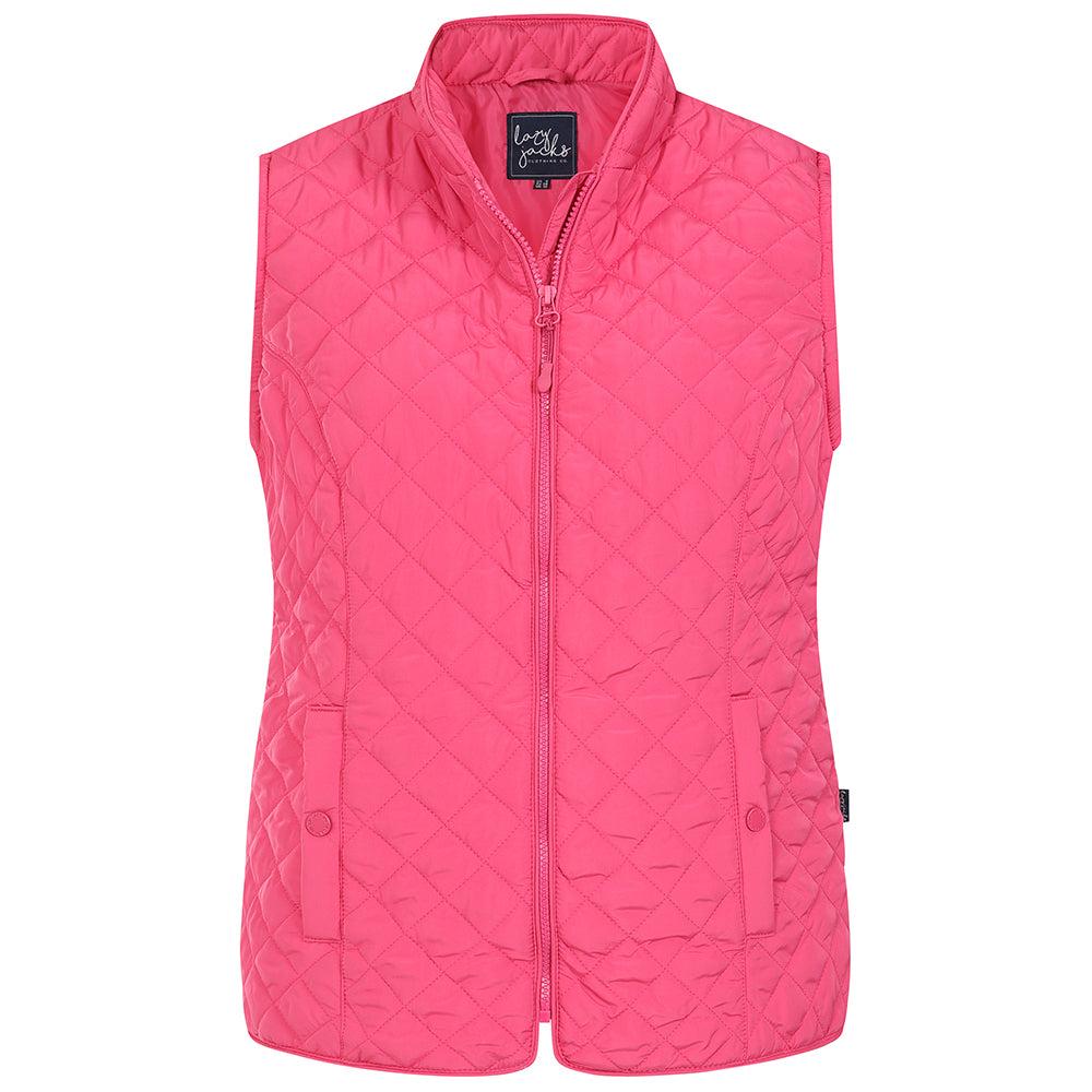 Cherry - Front - Lazy Jacks Womens-Ladies Quilted Gilet