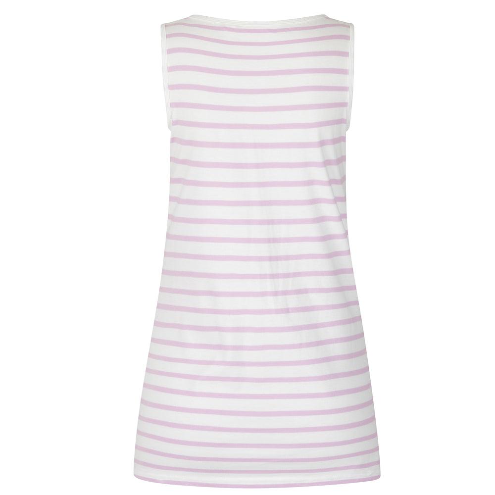 Chalk Pink - Back - Lazy Jacks Womens-Ladies Stripe Cotton Camisole