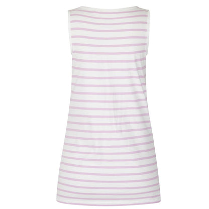Chalk Pink - Back - Lazy Jacks Womens-Ladies Stripe Cotton Camisole