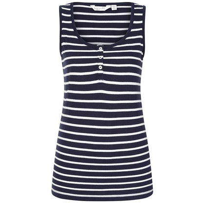 Marine - Front - Lazy Jacks Womens-Ladies Stripe Cotton Camisole