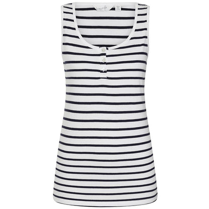 White - Front - Lazy Jacks Womens-Ladies Stripe Cotton Camisole