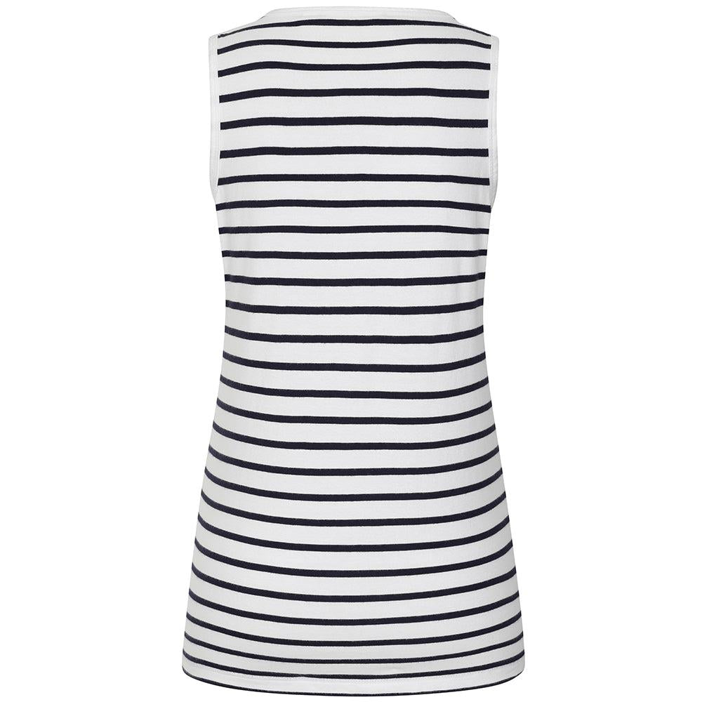 White - Back - Lazy Jacks Womens-Ladies Stripe Cotton Camisole