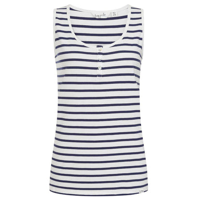 White Marine - Front - Lazy Jacks Womens-Ladies Stripe Cotton Camisole