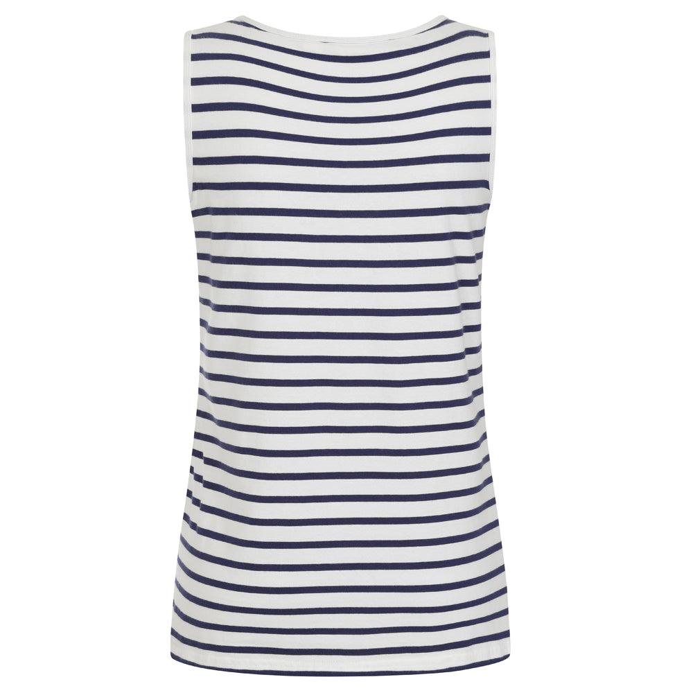 White Marine - Back - Lazy Jacks Womens-Ladies Stripe Cotton Camisole