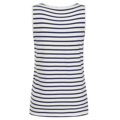 White Marine - Back - Lazy Jacks Womens-Ladies Stripe Cotton Camisole