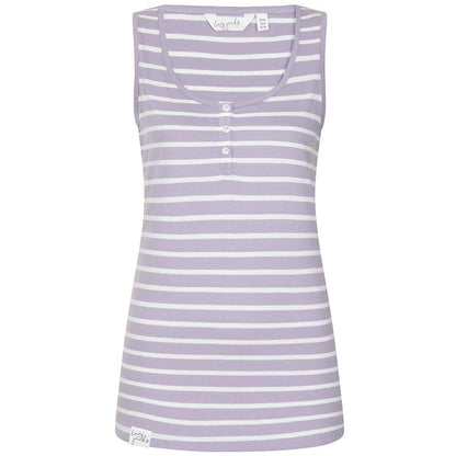 Lilac - Front - Lazy Jacks Womens-Ladies Stripe Cotton Camisole