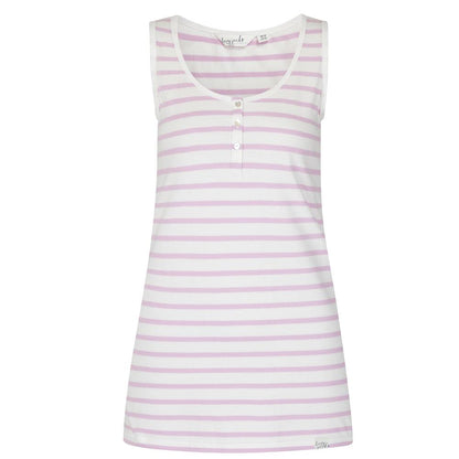 Chalk Pink - Front - Lazy Jacks Womens-Ladies Stripe Cotton Camisole